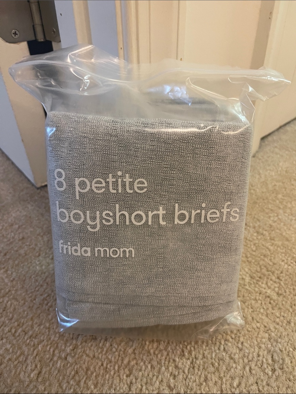 frida mom Petite Boyshort Briefs — Light Gray (8 Pack)